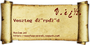 Veszteg Árpád névjegykártya